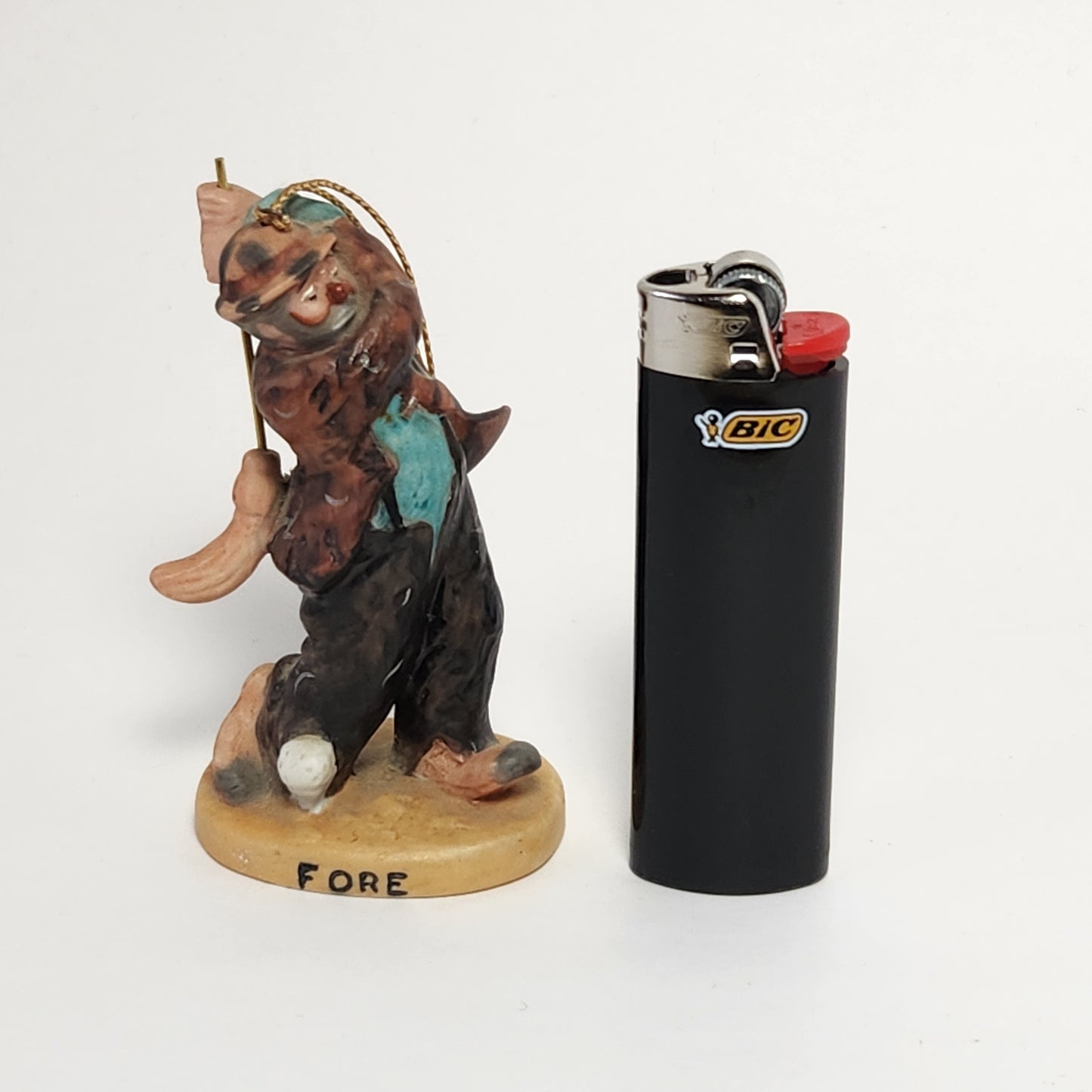 Emmett Kelly Jr. - Dave Grossman - Porcelain Bisque Hobo Clown Golfer Ornament 1989