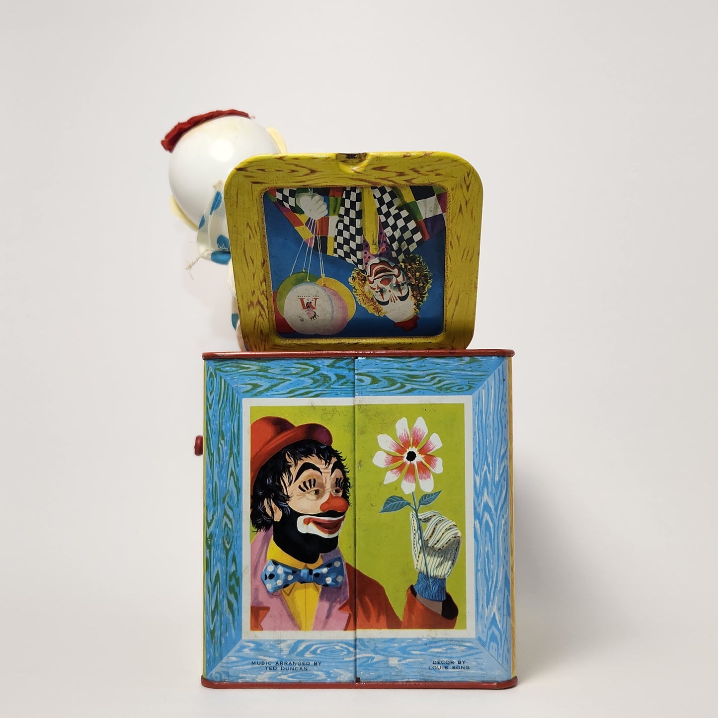 Mattel - Metal Clown Wind-Up Jack in the Box Toy 1951 (NON WORKING)