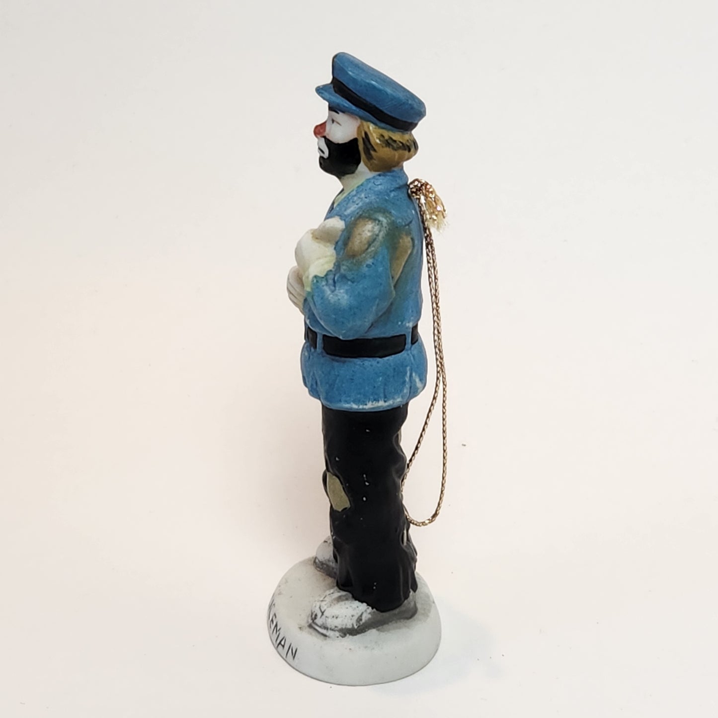 Flambro - Emmett Kelly Jr. - Porcelain Bisque Hobo Clown Policeman Ornament 1984