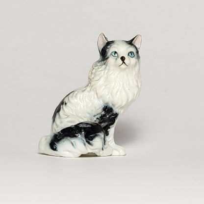 Black and White Bone China Cat Figurine
