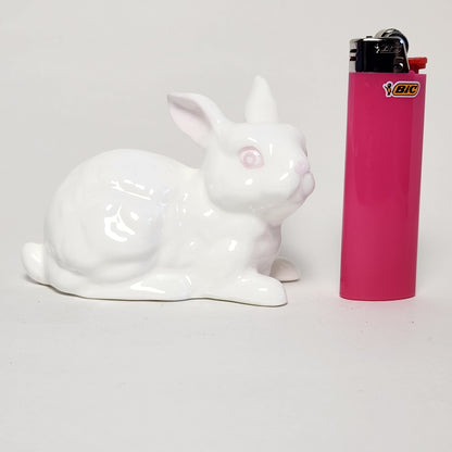 White Bone China Rabbit Figurine
