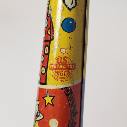 US Metal Toy Manufacturing Company - Tin Lithographed Clown Horn Noisemaker Toy (Yellow)