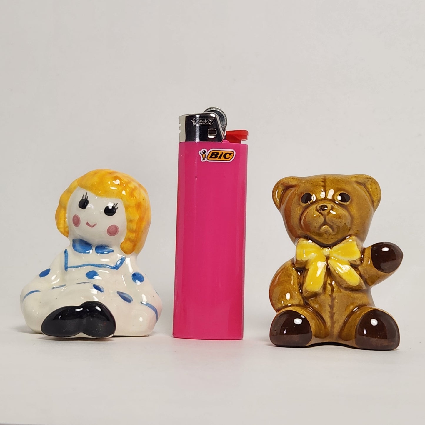 Avon - Doll and Teddy Bear Salt and Pepper Shaker Set