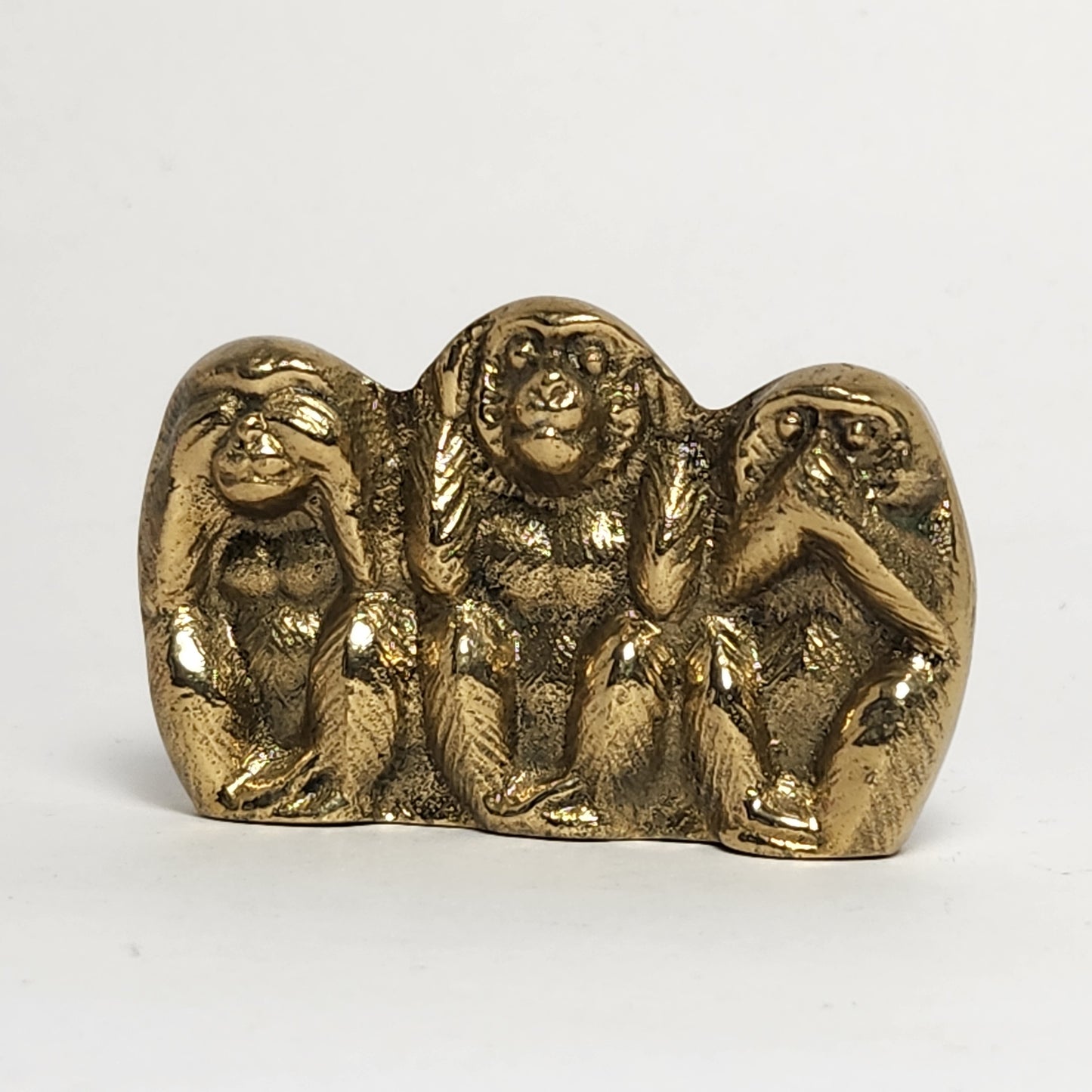 Three Wise Monkeys Brass Figurine
