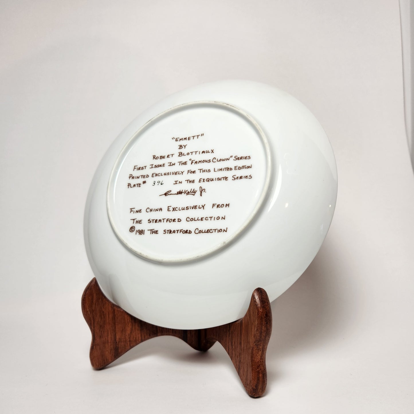 The Stratford Collection - Robert Blottiaux - Emmett Kelly Clown Collector Plate 1981 (NO COA)