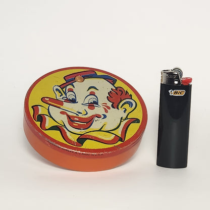 Kirchhof - Tin Lithographed Clown Face Noisemaker Toy with Wooden Handle