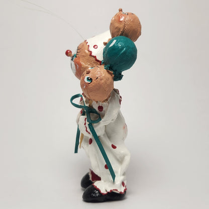Handmade Paper Mache Clown with Balloons