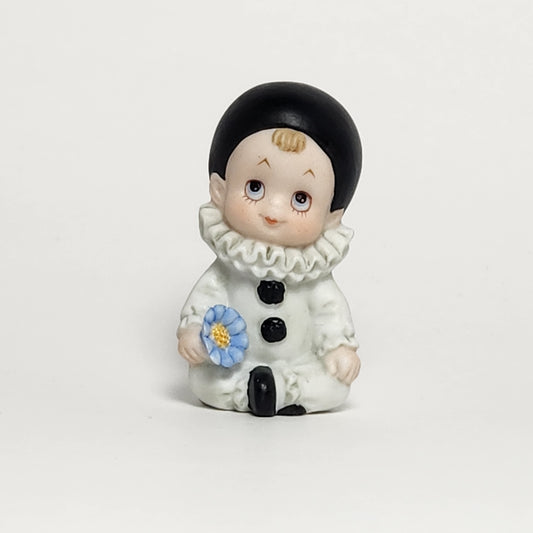 Enesco - Pierrot Clown with Flower Porcelain Figurine