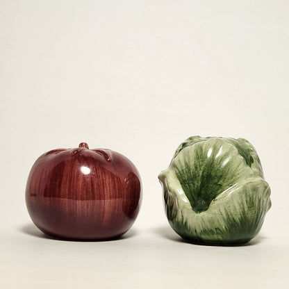 CIC - Cabbage and Tomato Ceramic Salt and Pepper Shaker Set