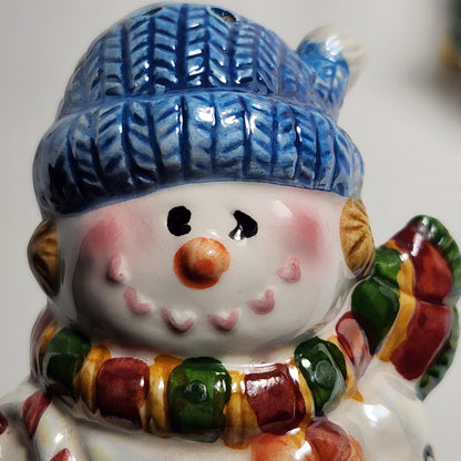 Iridescent Snowman Salt and Pepper Shaker Set