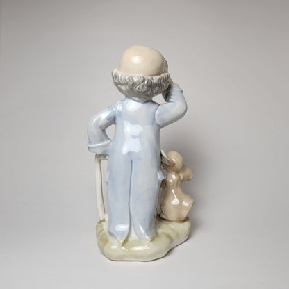 Price Products - Porcelain Clown with Cane & Dog Figurine