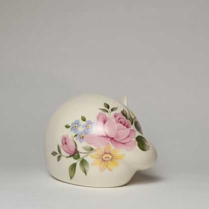 Cheshire Cat Purrr-Ductions - Porcelain Cheshire Cat Figurine Pink Floral Pattern