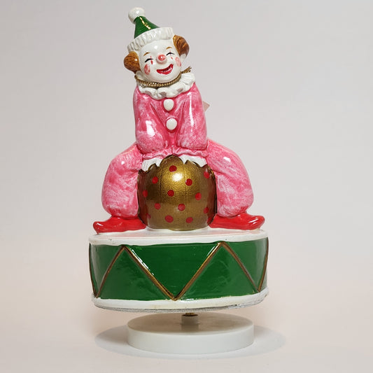 Gift World of Gorham - Ceramic Clown on Gold Ball Rotating Music Box
