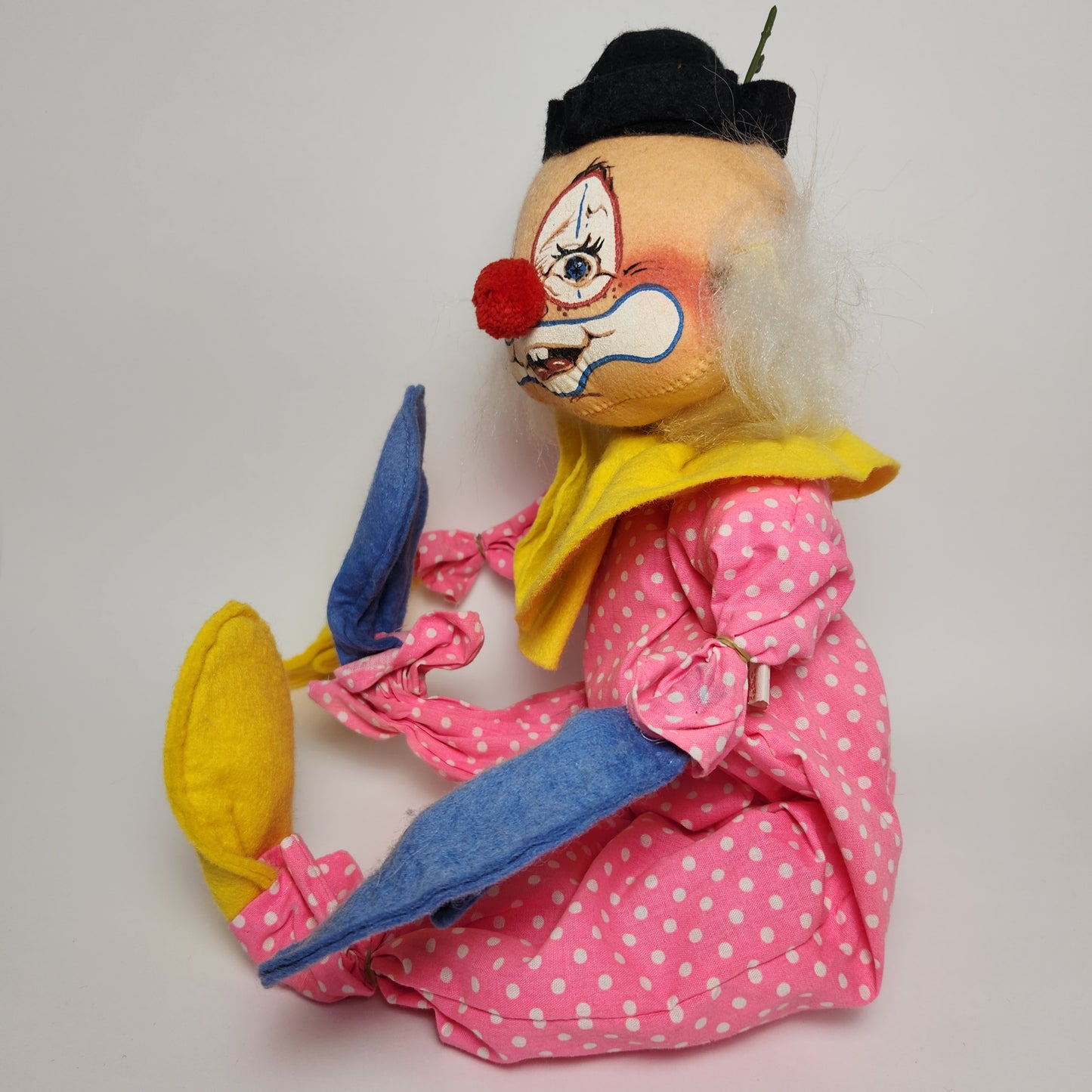 Annalee Mobilitee Pink Polkadot Clown Doll 1971