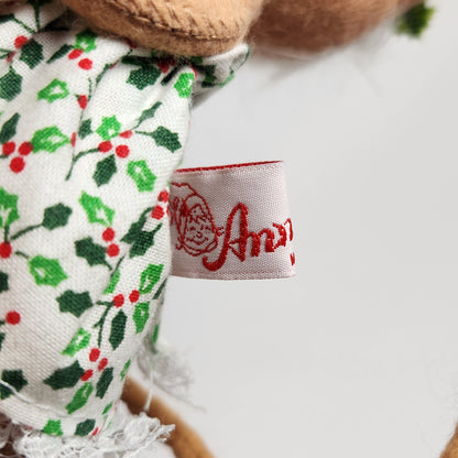 Annalee Mobilitee Dolls - Mouse Doll with Mistletoe Dress 1995