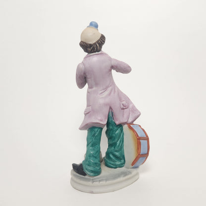 Frankel - Porcelain Bisque Clown with Dog and Drum Figurine