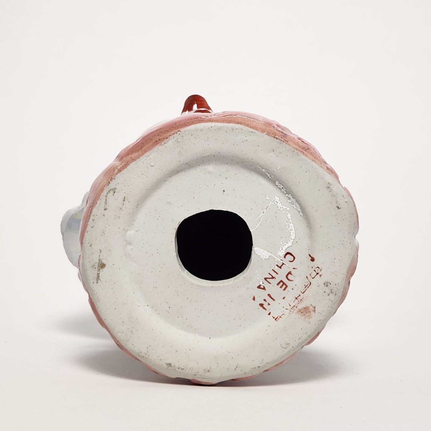 Iridescent Pink and White Clown Porcelain Bust