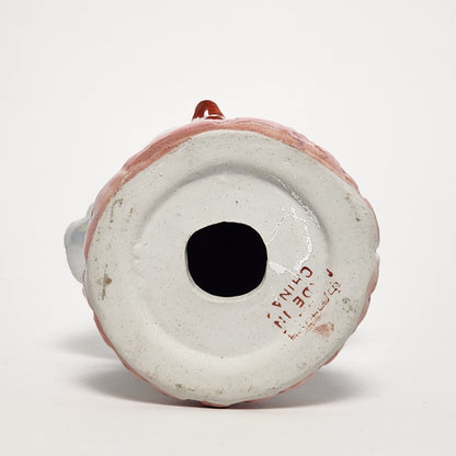 Iridescent Pink and White Clown Porcelain Bust