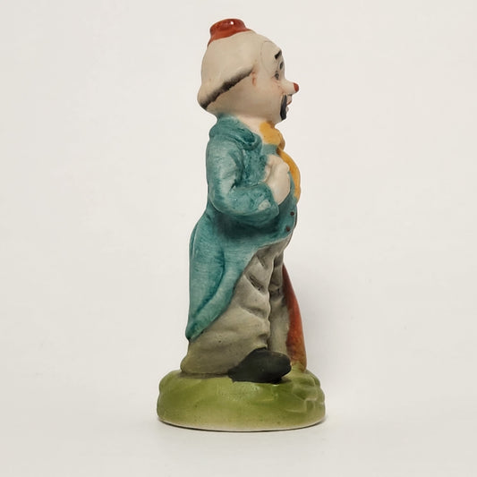 Clown with Umbrella Porcelain Bisque Figurine