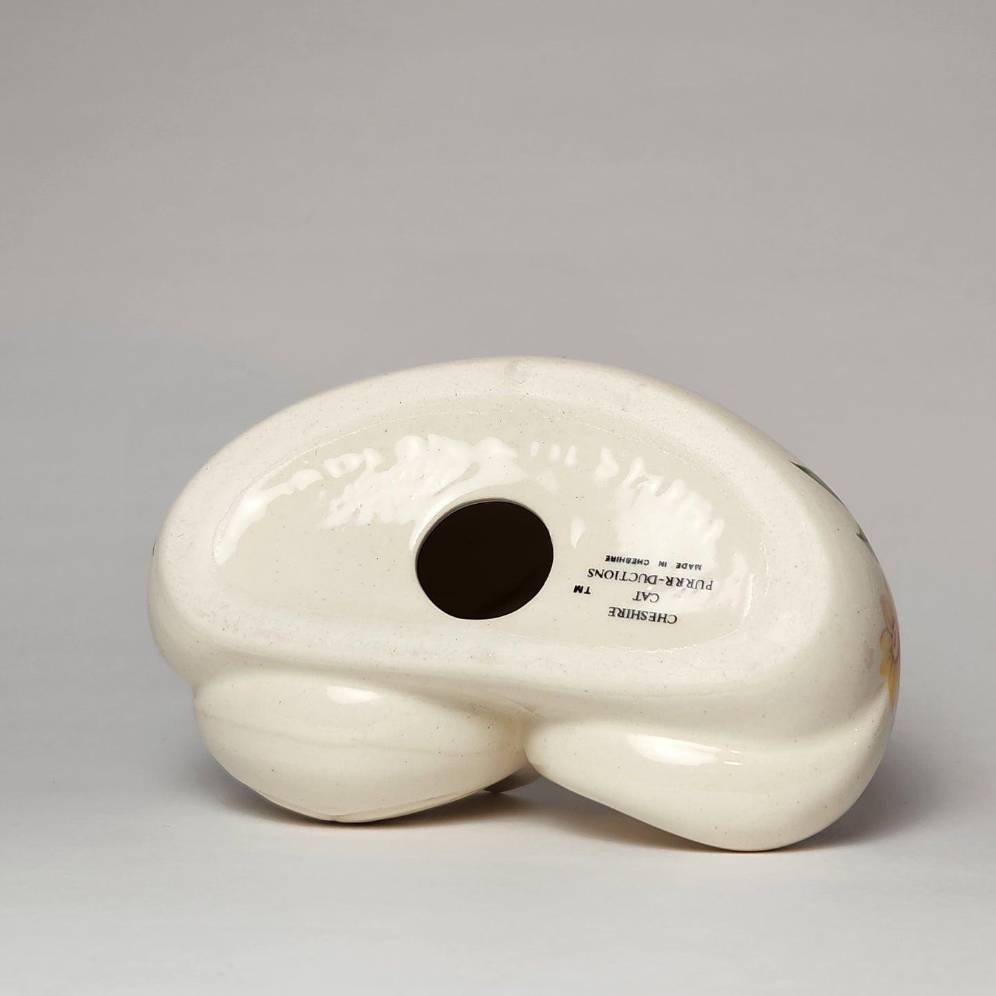 Cheshire Cat Purrr-Ductions - Porcelain Cheshire Cat Figurine Pink Floral Pattern