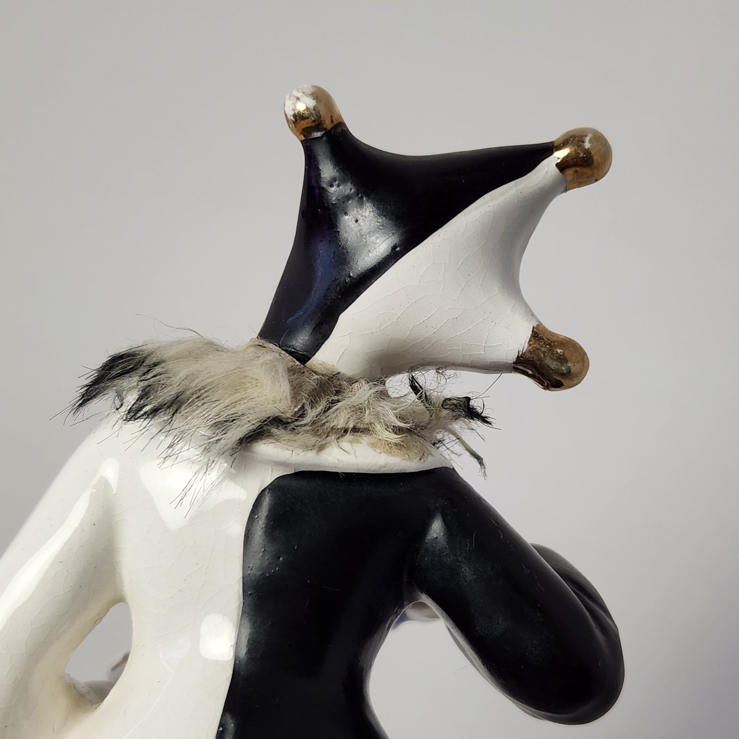 Sonsco - Ceramic Harlequin Devil Jester with Accordion Figurine 1950's JAPAN