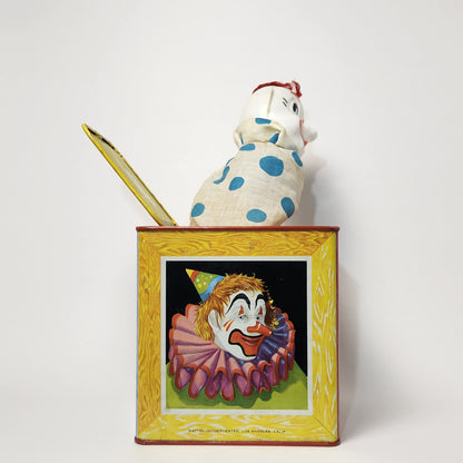 Mattel - Metal Clown Wind-Up Jack in the Box Toy 1951 (NON WORKING)