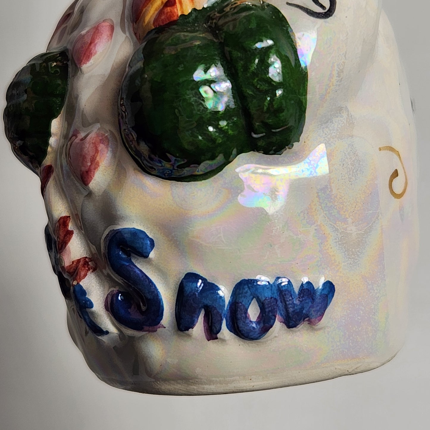 Iridescent Snowman Salt and Pepper Shaker Set