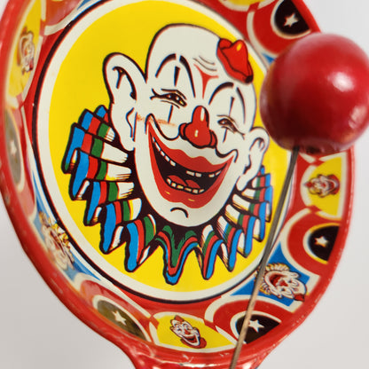 US Metal Toy Manufacturing Company - Tin Lithographed Clown Noisemaker Toy