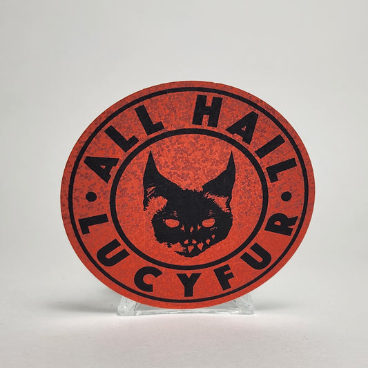 BANGcreated! - All Hail Lucyfur 3" Round Glitter Sticker