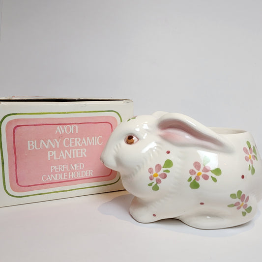Avon - Ceramic Bunny Perfumed Candle Holder Planter