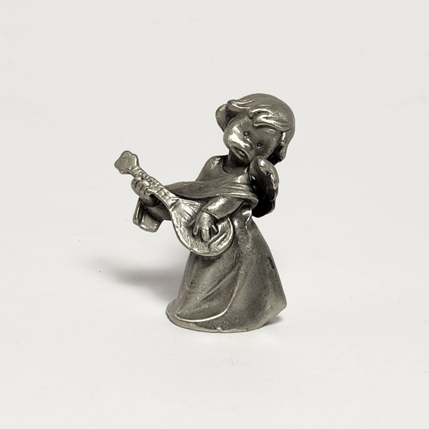 Pewter Angels with Instruments Figurines Set of 2