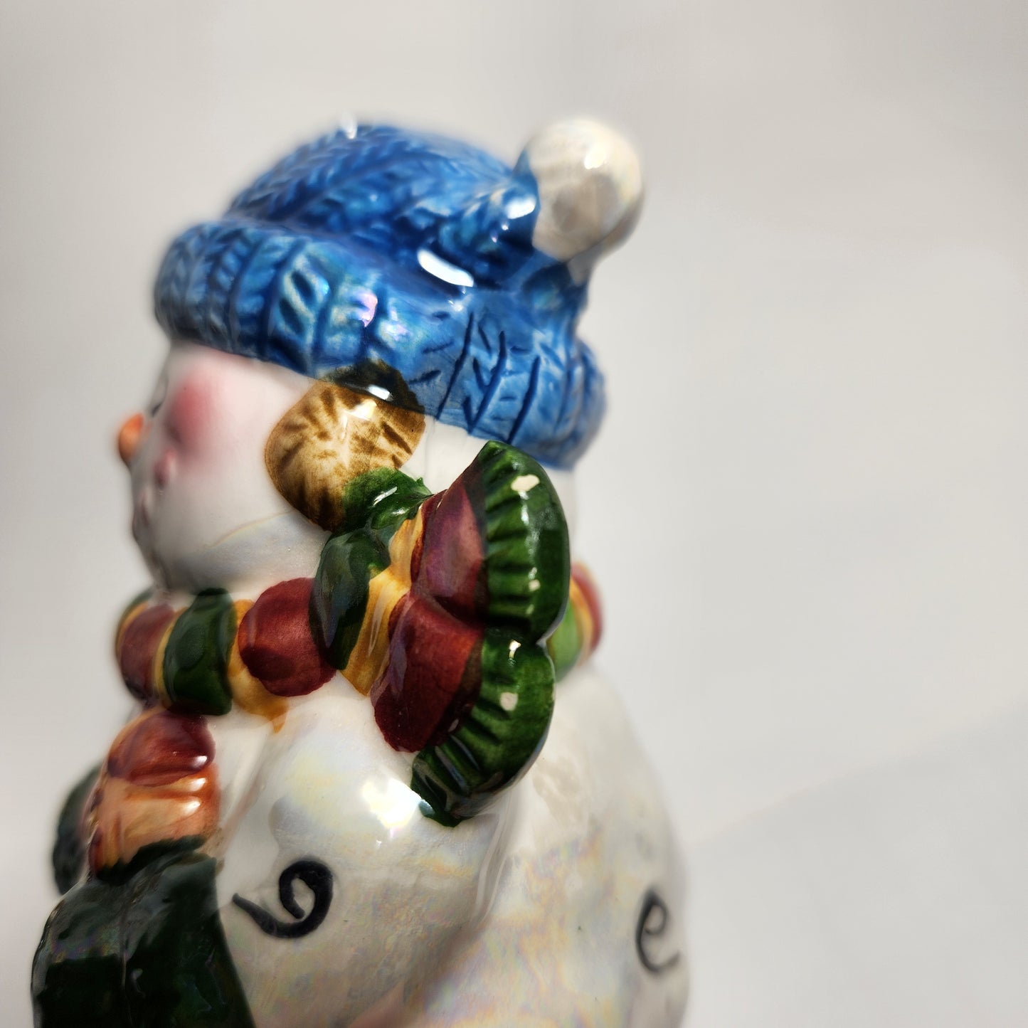 Iridescent Snowman Salt and Pepper Shaker Set