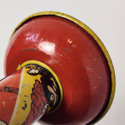 US Metal Toy Manufacturing Company - Tin Lithographed Clown Horn Noisemaker Toy (Yellow)