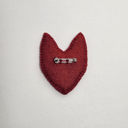 BANGcreated! - Crying Heart Cat Felt Pin 2.5" X 1.75"