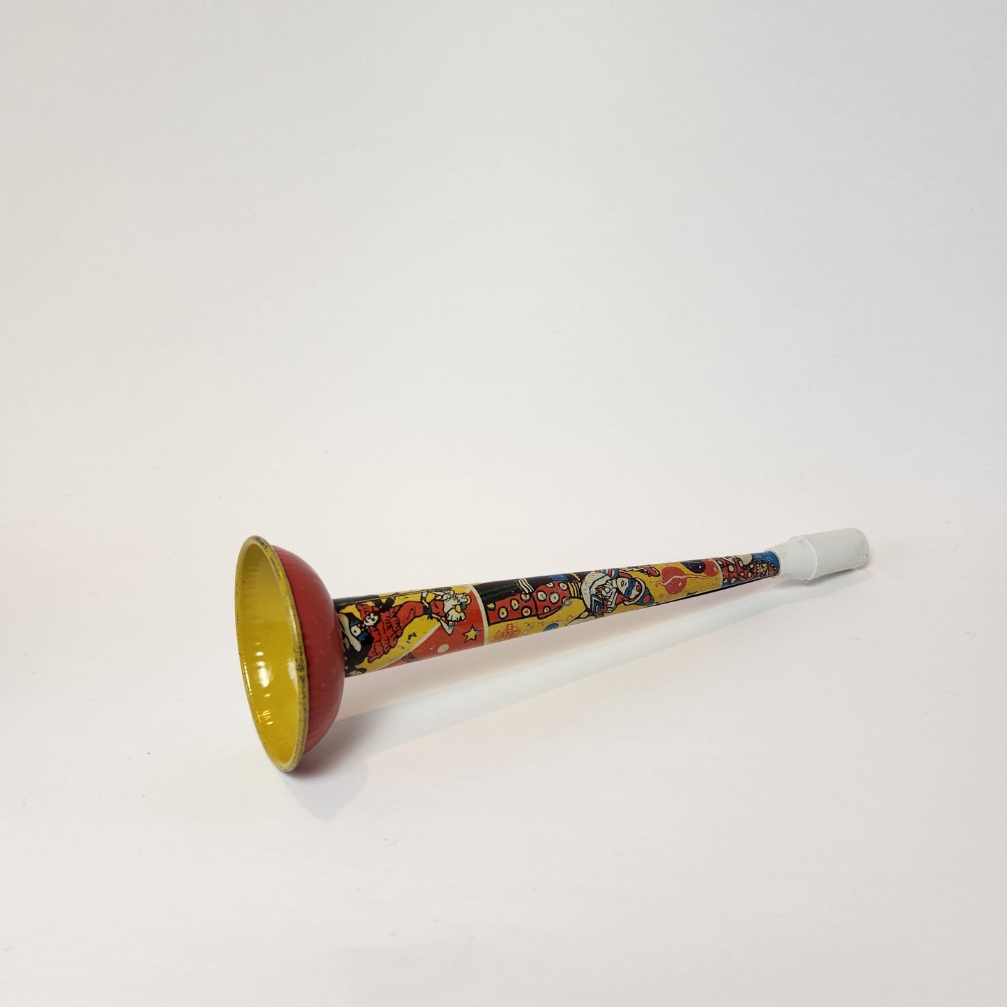 US Metal Toy Manufacturing Company - Tin Lithographed Clown Horn Noisemaker Toy (Yellow)