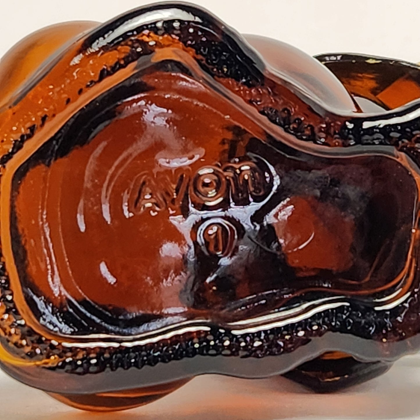 Avon - Brown Glass Basset Hound Cologne Bottle 1970s