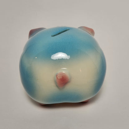 Hull Leeds - Blue Corky Pig Ceramic Piggy Bank 1957