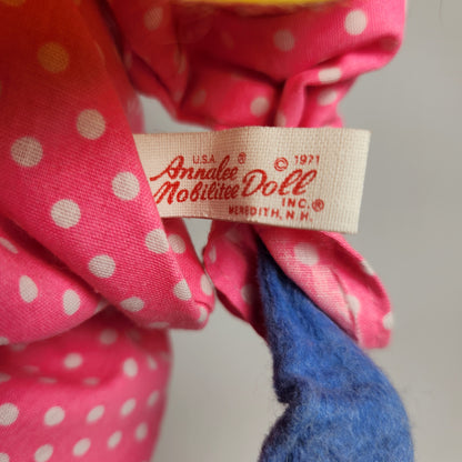 Annalee Mobilitee Pink Polkadot Clown Doll 1971