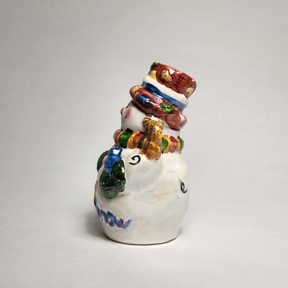 Iridescent Snowman Salt and Pepper Shaker Set