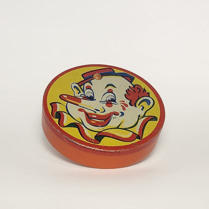 Kirchhof - Tin Lithographed Clown Face Noisemaker Toy with Wooden Handle