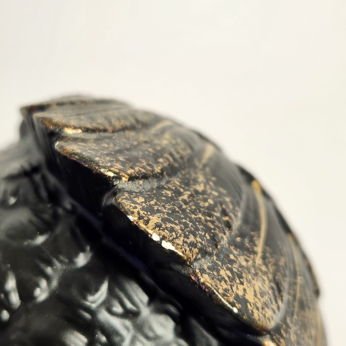 Black and Gold Swan Porcelain Trinket Box