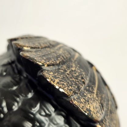 Black and Gold Swan Porcelain Trinket Box