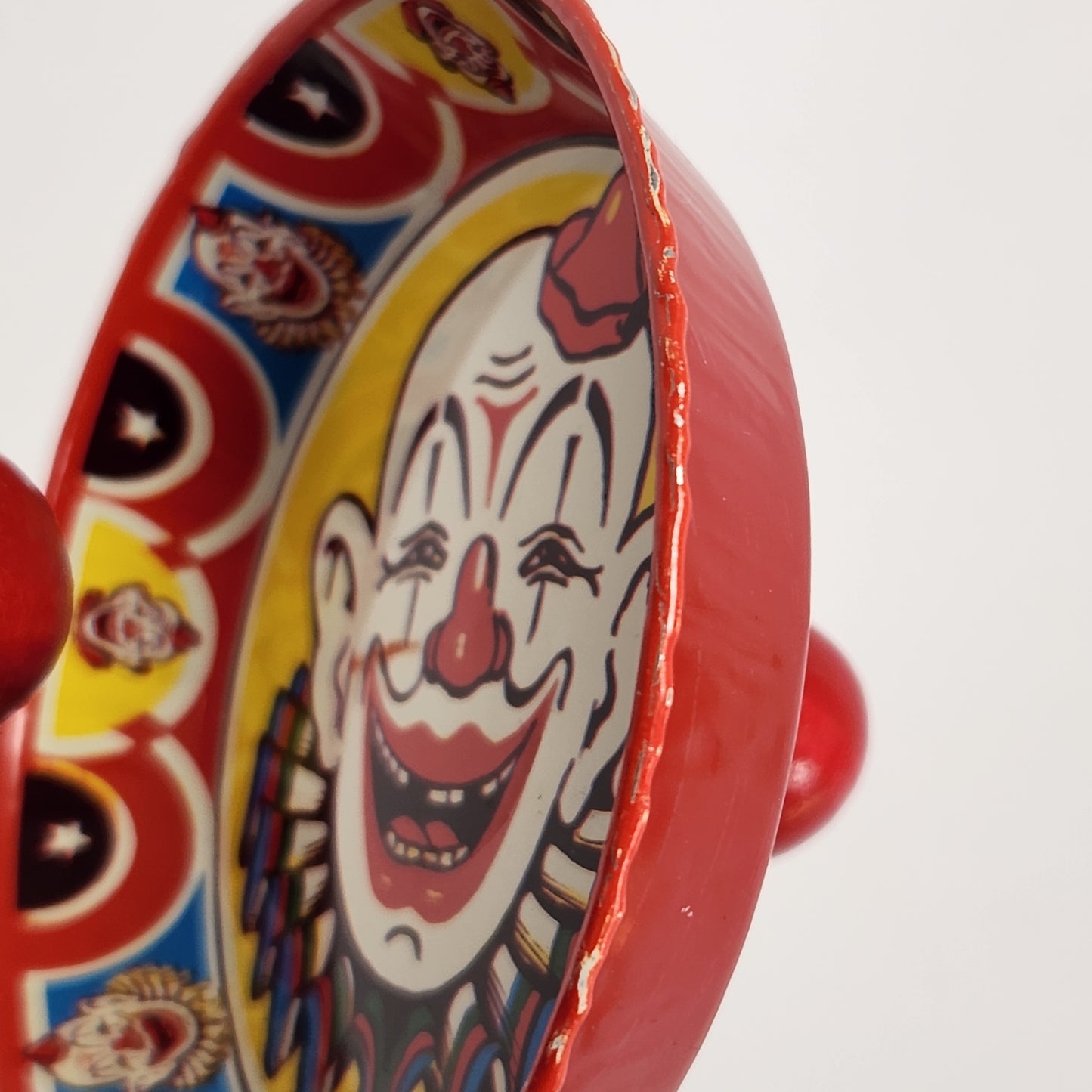 US Metal Toy Manufacturing Company - Tin Lithographed Clown Noisemaker Toy
