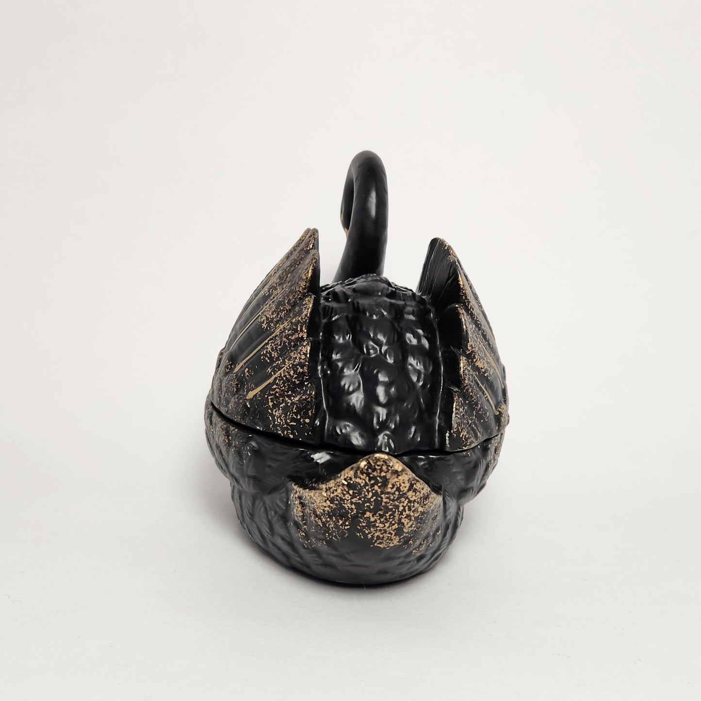 Black and Gold Swan Porcelain Trinket Box