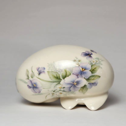 Cheshire Cat Purrr-Ductions - Porcelain Cheshire Cat Figurine Blue Floral Pattern