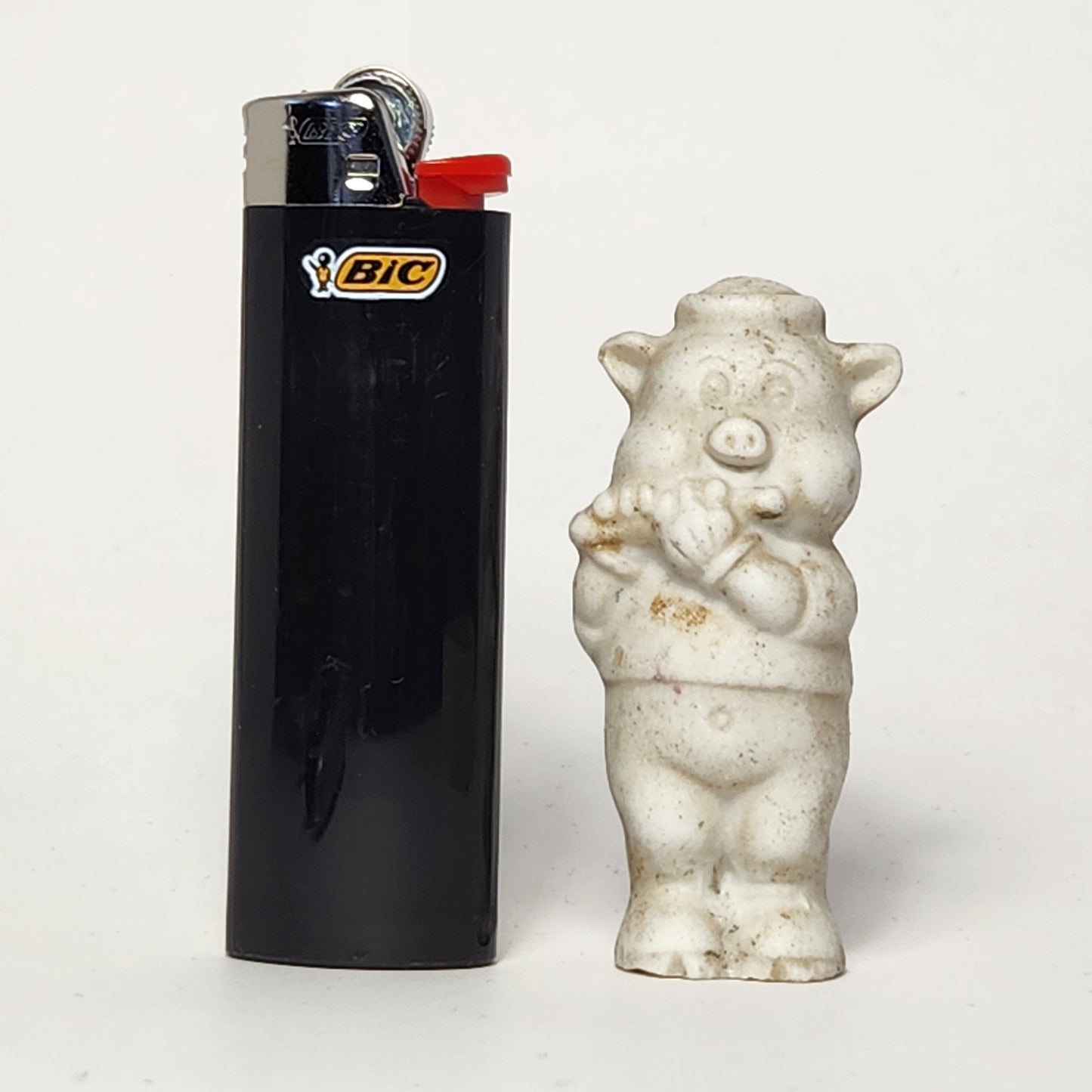 Walt Disney - Porcelain Bisque Three Little Pigs Fifer Figurine 1930s