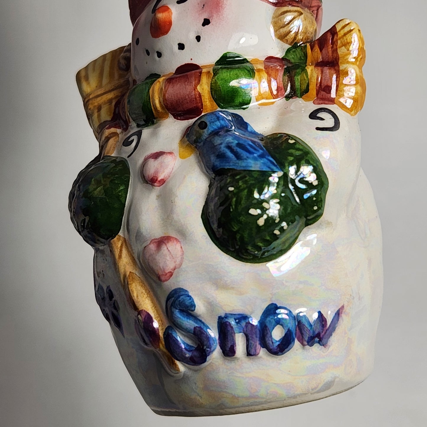 Iridescent Snowman Salt and Pepper Shaker Set