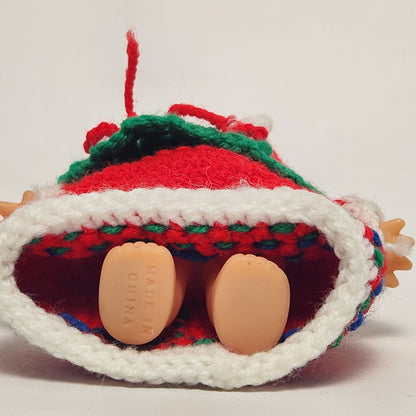 Kewpie 5" Rubber Doll with Red Crocheted Outfit