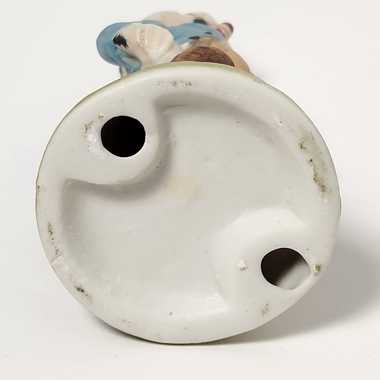 Clown with Drum Porcelain Bisque Figurine
