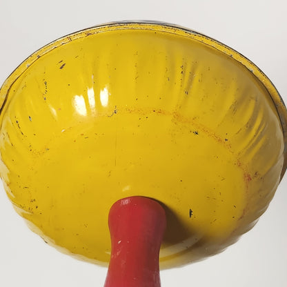 Tin Lithographed Bells Noisemaker Toy with Wooden Handle